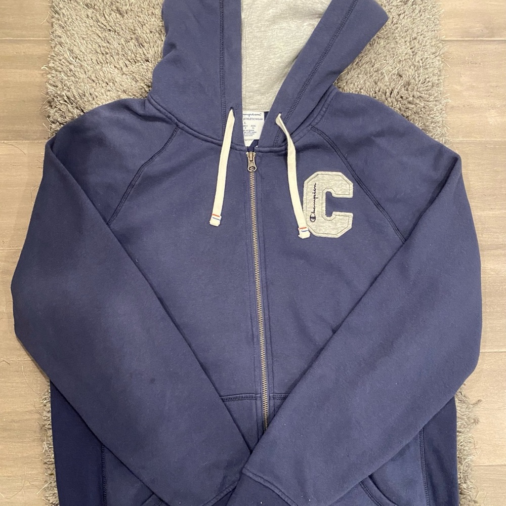 Champion Navy Blue Zip-Up Hoodie